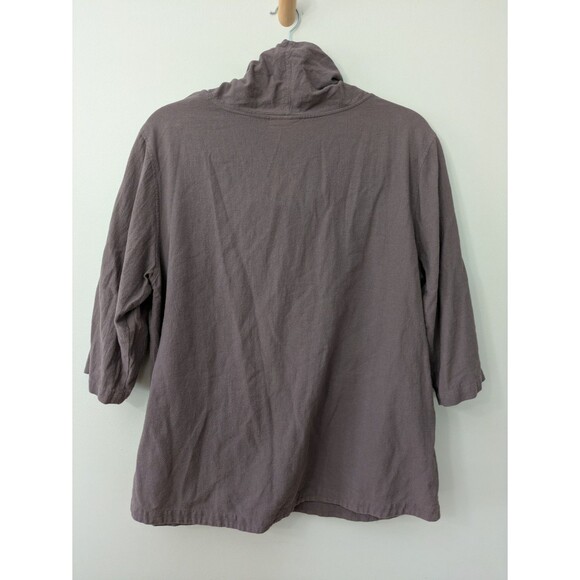 Soft Surroundings Tunic Top Gypsy Gauze Cowl Neck Lagenlook Dusty Purple 1X - Picture 5 of 10